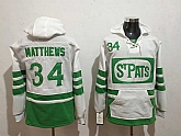 Toronto Maple Leafs #34 Auston Matthews White St. Patrick's Day Stitched Hoodie Sweatshirt,baseball caps,new era cap wholesale,wholesale hats